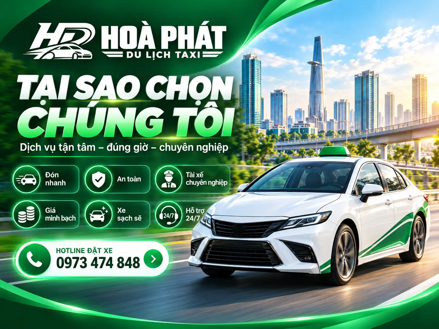 Du lịch Taxi Hoà Phát hỗ trợ đặt xe và báo giá trước chuyến